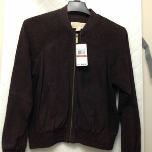 NEW Michael Kors Genuine Suede Jacket Brown XSmall